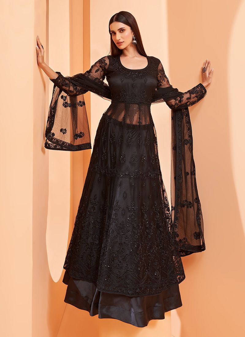 Anarkali gown Punjabi dupatta set - Shoppingyar