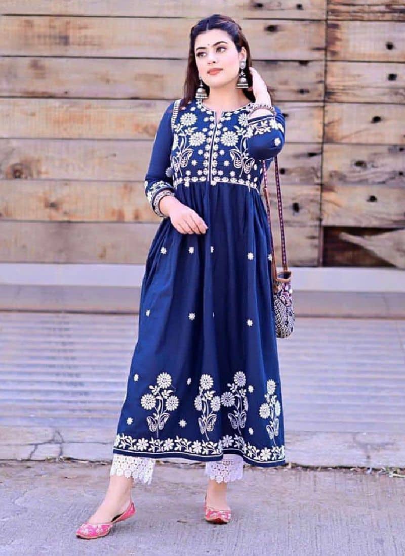 Buy online Semi Stitched Embroidered Anarkali Ethnic Dress from ethnic wear  for Women by Fashionuma for ₹1399 at 62% off | 2024 Limeroad.com